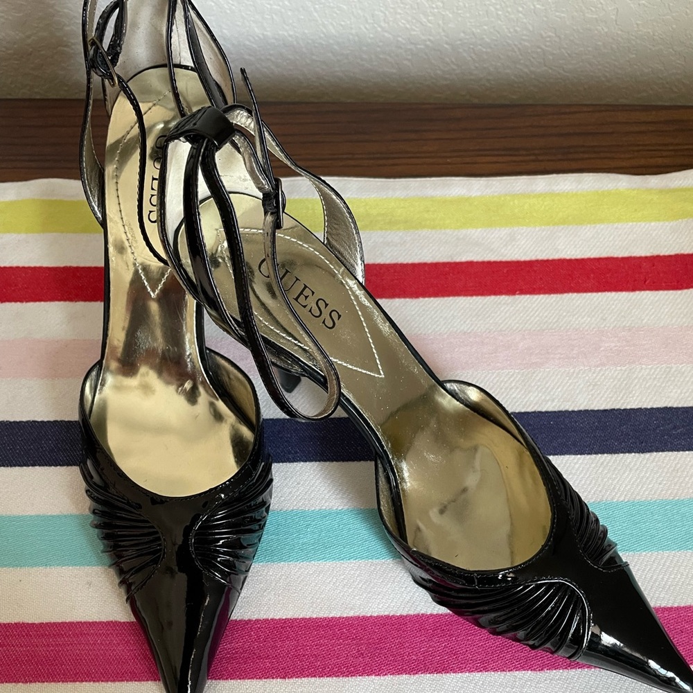Never worn Guess Black Patent Heels